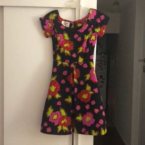 Scaasi floral fit n flare dress size 4